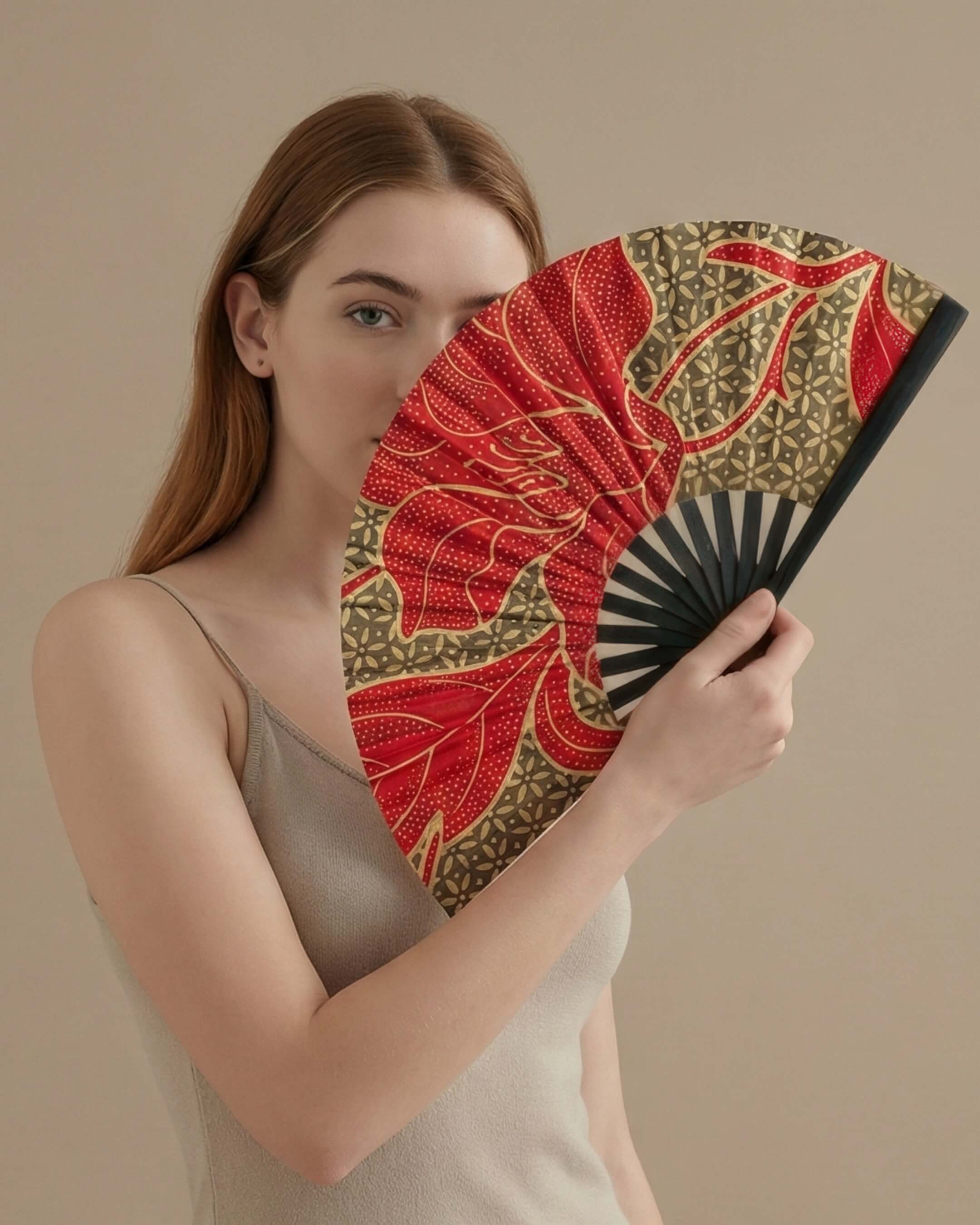 Batik Bloom Hand Fan