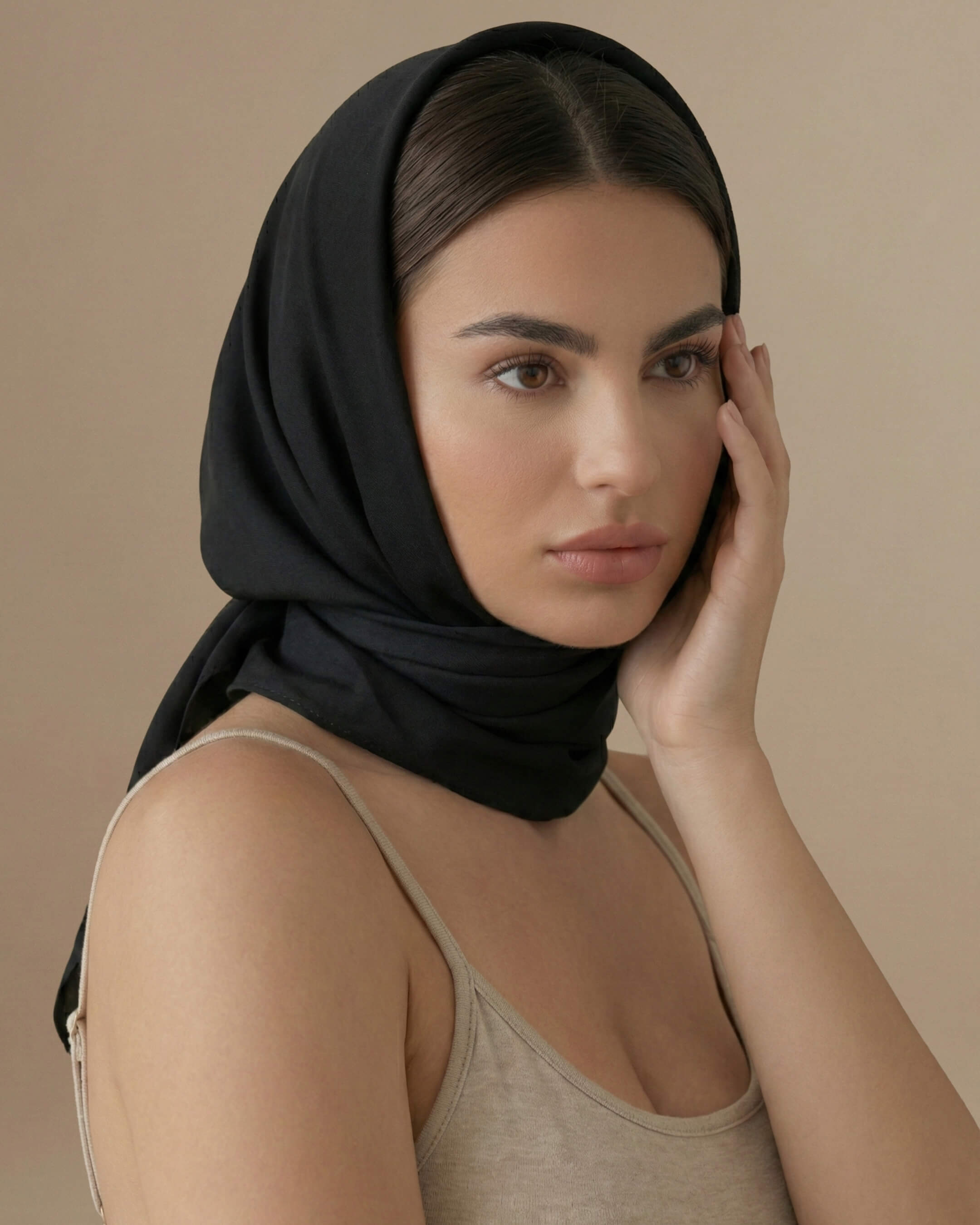 Lux Black Head Scarf